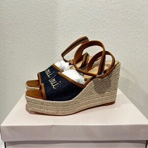 Cinq à Sept Jesse Espadrille Wedge Sandals, Size 37.5, New in Box